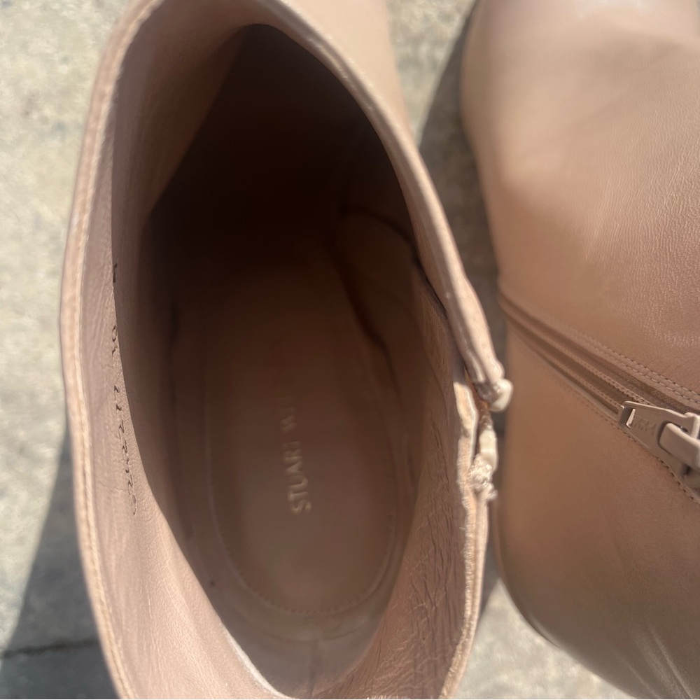Stuart Weitzman Nude Heeled Boots size 10 - Picture 7 of 16